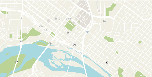 Map pf Richmond, VA and Henrico, VA